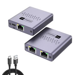 Разветвитель Ethernet UGREEN NW301 (45311) Gigabit Ethernet Splitter 1 to 2, серый