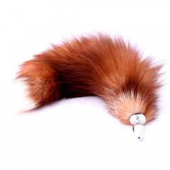 Анальная пробка с натуральным лисьим хвостом