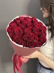 Букет из 25 красных роз (Кения 40 см)