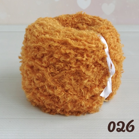 Пряжа Тедди с эффектом Букле, 026 Рыжий