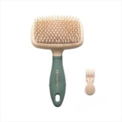 Сликер с каучуковыми зубчиками для особо чувствительной кожи кошек и собак, размер М