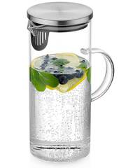 Стеклянный кувшин с крышкой для воды, сока и других напитков, 1 литр