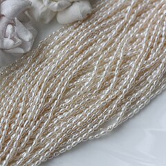 Жемчуг натуральный речной, рис, 3,9-4,5 мм, 1 нить, Ж016