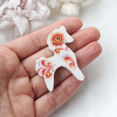 Подвеска Лошадка, хохлома, 50*40 мм, S008