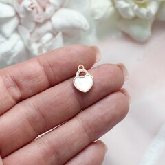 УЦЕНКА!!! Подвеска Замочек с перламутром 14*10 мм, позолота, У036