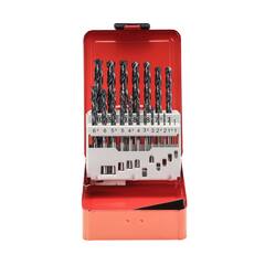 Набор сверл по металлу 1-10мм 19шт DIN338 HSSE-Co8 TiALN 130° (мет. кейс) Ruko 281214EF(K)