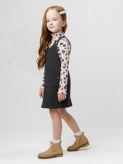 сарафан  для девочки  КР 5951/антрацитовый 3902 к613