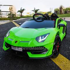 Детский электромобиль "Lamborghini Aventador SVJ" зеленый
