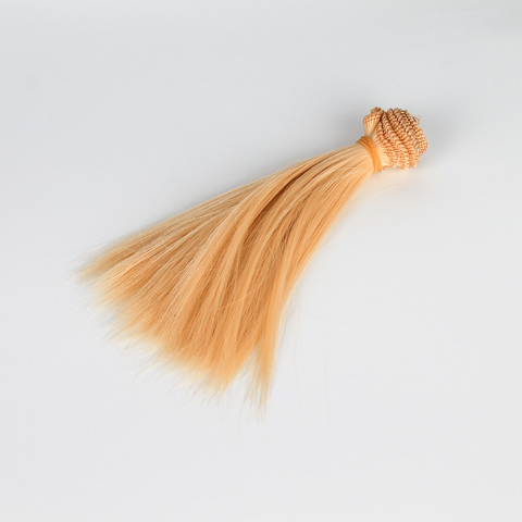 Волосы - трессы для кукол, прямые, светло-пшеничные, 15 см*1 метр. , набор 2 шт.