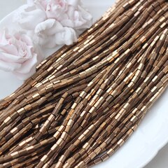 Гематит синтетический, прямоугольные бусины, 6*4 мм, шоколад, 1 нить, ГМ090