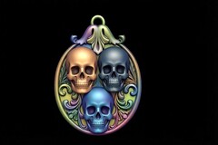 Силиконовый молд Подвеска с черепами