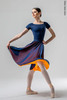 300 C two-sided rehearsal skirt | dark_sapphire-neon_orange