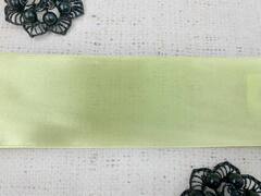 Лента атласная, ш. 5 см, светло-жёлтый