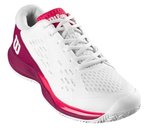 Детские теннисные кроссовки Wilson Rush Pro Ace JR - white/beet red/diva pink
