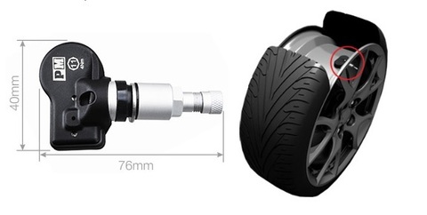 Система контроля давления и температуры в шинах на солнечной батарее Parkmaster TPMS 4-22 (4 внутренних датчика)
