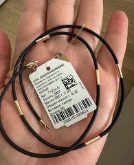 7122к-5- Каучуковый шнур (гайтан)  с замками и вставками из золота 585 пробы