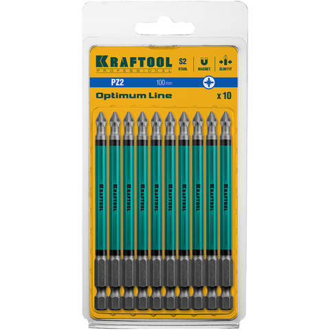 KRAFTOOL OPTIMUM PZ 2, 100 мм, 10 шт, Биты (26124-2-100-10)