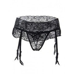 Пояс для чулок кружевной Black Sexy Bow (3XL)