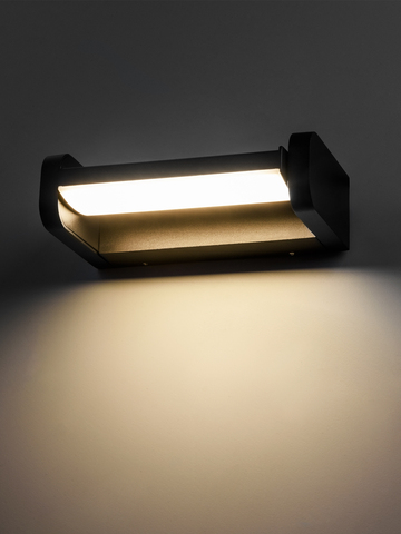 Светильник настенный LED, Аура, L200 мм, 6 Вт, 3000 K, алюм./черн., IP65, TDM