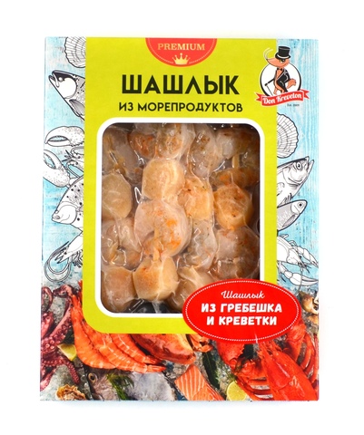Шашлык из гребешка и креветки с/м в/у 0,3 кг