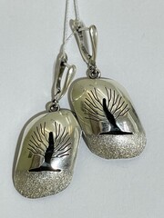 Древо (серьги из серебра)