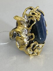 Голда-лабрадор (серебряное кольцо с позолотой)