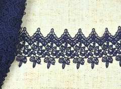 Кружево плетеное, ш. 8 см, тёмно-синий
