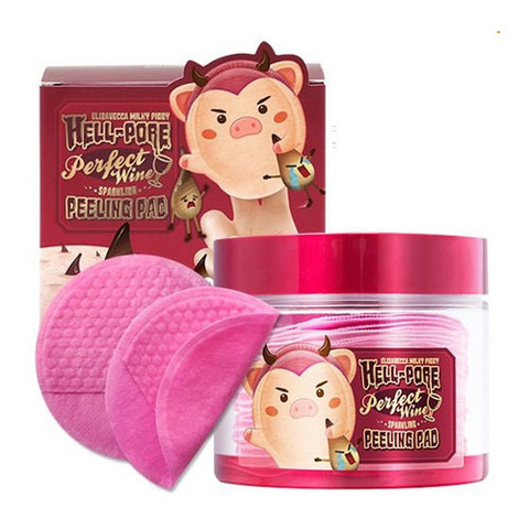 Elizavecca Hell-Pore Perfect Wine Sparkling Peeling Pad - Очищающие винные пилинг-пады