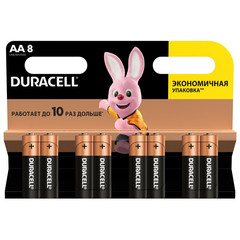 Батарейки Duracell пальчиковые АА LR6 (8 штук в упаковке)