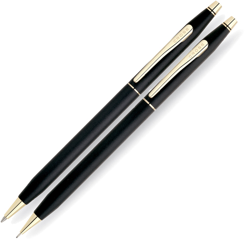Набор подарочный Cross Сentury Classic - Black Matte GT, шариковая ручка + карандаш