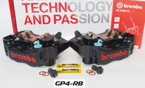 220B47340 К-кт торм. суппортов Brembo Racing GP4-RB 108мм Black (составной, фрезерованный 4*30мм)