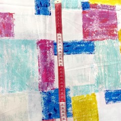 хлопок стрейч с разноцветными квадратами фото