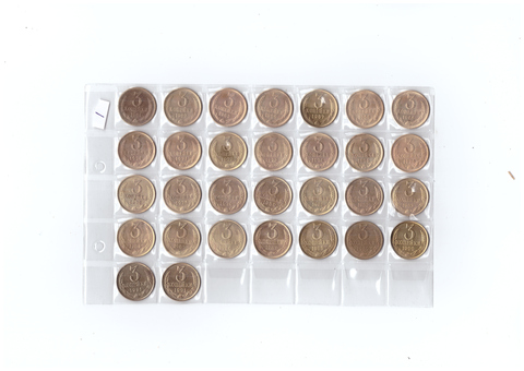 Набор 3 копейки 1961,1962,1965 - 1991Г. М/Л (30 монет) VF+ XF (1)