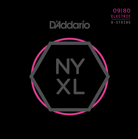 D`ADDARIO NYXL0980 Комплект струн для 8-струнной электрогитары, Super Light, 09-80.