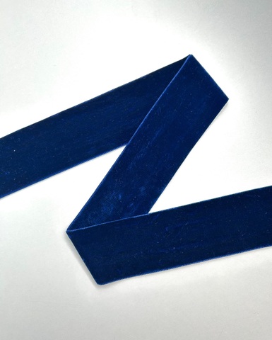 Тесьма бархатная, цвет: синий, 52 мм