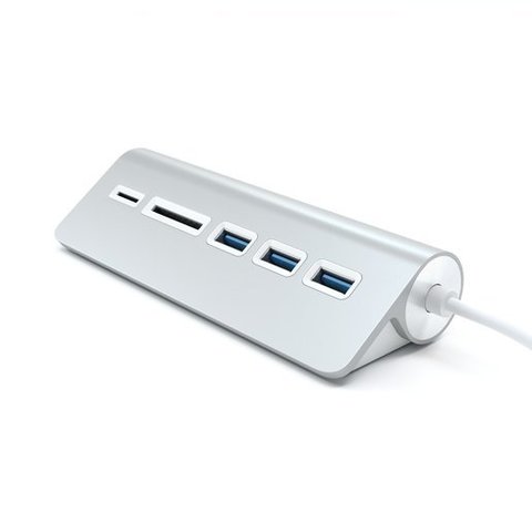 Разветвитель портов Satechi USB 3.0 Hub и кард ридер алюминевый