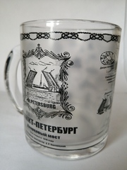 Кружка 300 мл стекло с видами Петербурга.