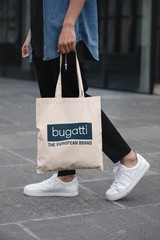 Мужская сумка-шоппер с принтом Bugatti (Бугатти) бежевая 004
