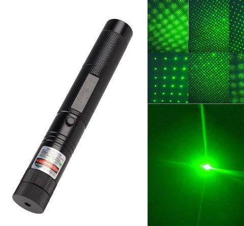 Лазерная указка Green Laser Pointer 303 зеленая с дополнительной насадкой, 5000 mW