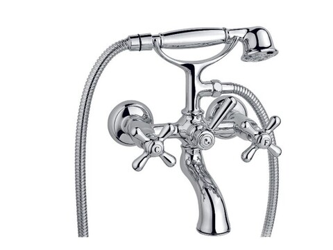 Nicolazzi Classico Nuova Brenta 2501 BZ Смеситель для ванны и душа, Nicolazzi, Nuova Brenta, тип открывания воды-двухвентильный, тип регулирования воды-керамический картридж, тип установки-настенный, отверстия для монтажа-2, вынос излива, мм-155, вид