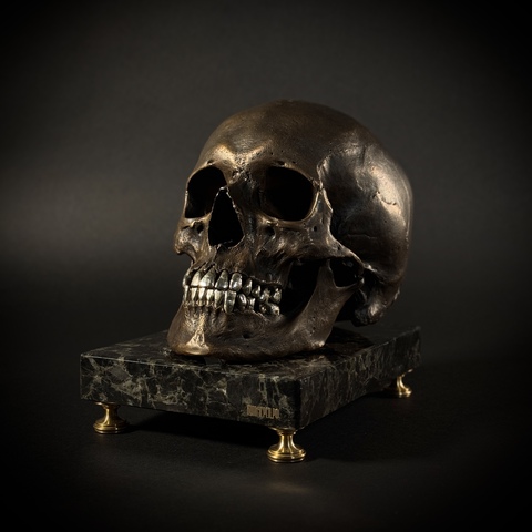 Череп человека из бронзы