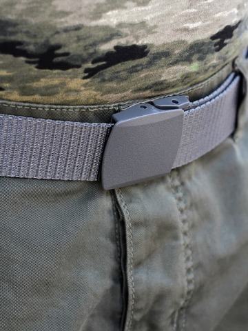 Ремень брючный с пластиковой клипсой (серый)