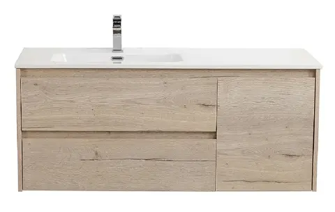 BelBagno KRAFT-1000-2C-1A-SO-RGB-L KRAFT База под раковину подвесная с двумя выкатн. ящиками одной распашн.дверц. левосторонн.RovereGalifaxBianco,1000x460x500, KRAFT-1000-2C-1A-SO-RGB-L