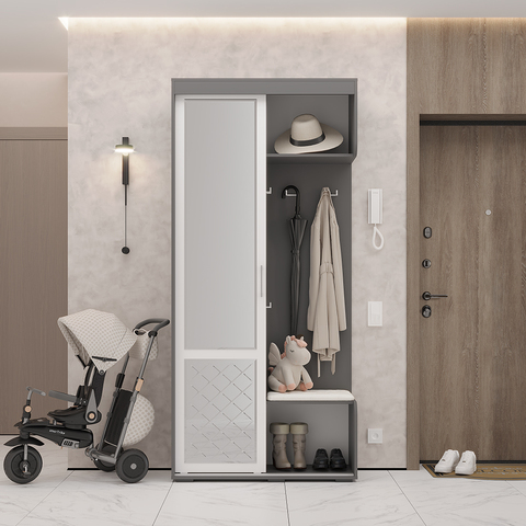 прихожая ВАРДА 1,0 м (графит/белый)