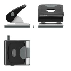 
          Дырокол Erich Krause "Elegance" 30л., металлический, с линейкой, конт. для бумажных отходов, черный