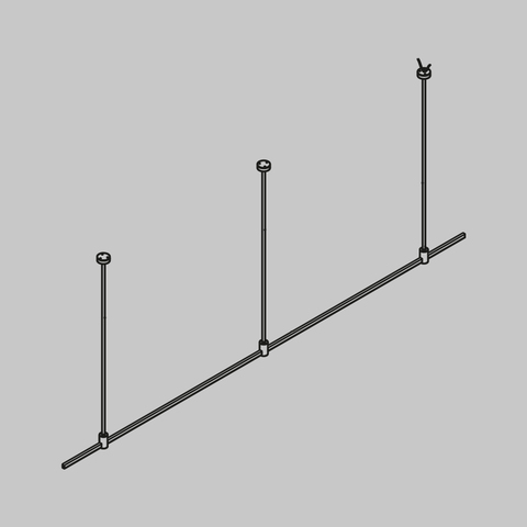 Готовая конструкция Maytoni Flarity прямая на жестких подвесах Long H745мм без светильников и без блока питания, платина TFC-Flar-L01-PT