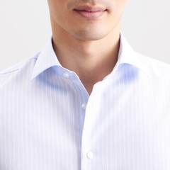 Сорочка мужская Seidensticker Slim Fit 01.845435-10 голубая в белую полоску