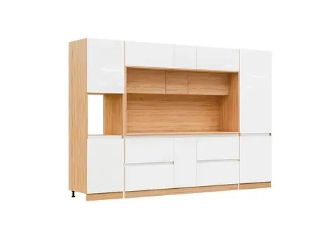 Кухня Карина №2 (Сонома, Белый глянцевый)