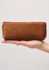 Замшевая косметичка Deboro 17-96 коричневый лист