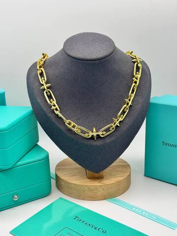 Колье массивное в лимонной позолоте с шипами в стиле Тиффани/FARRELL WILLIAMS